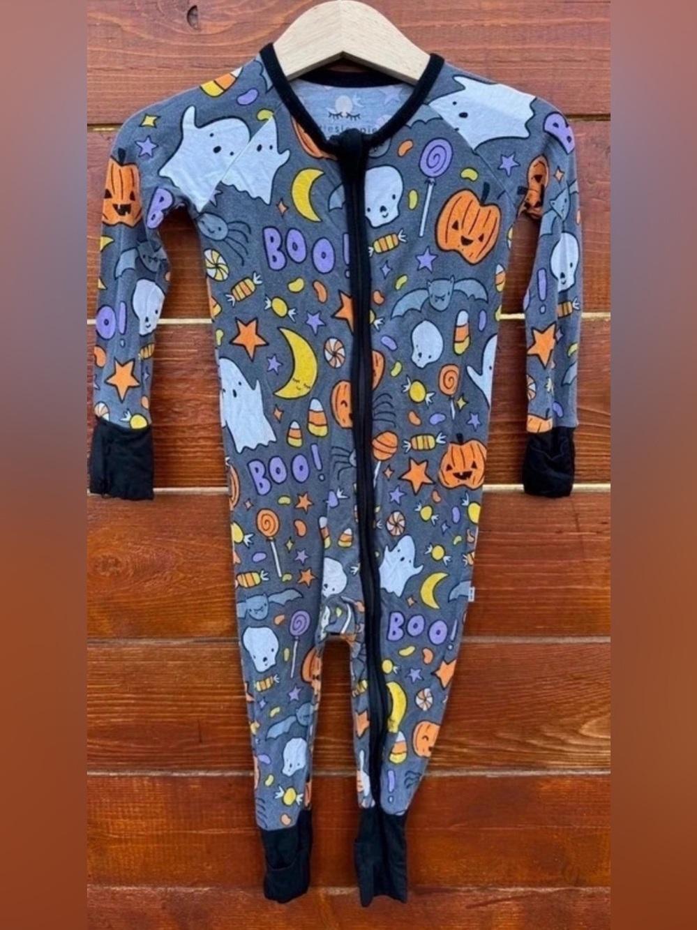 Little Sleepies bamboo Halloween zippie convertible romper 12-18 months